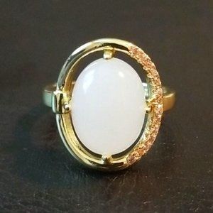 925 Sterling Silver French Romantic Crystal Ring